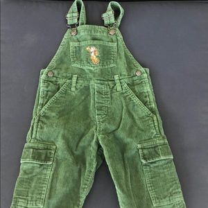 Green corduroy Tigger overalls